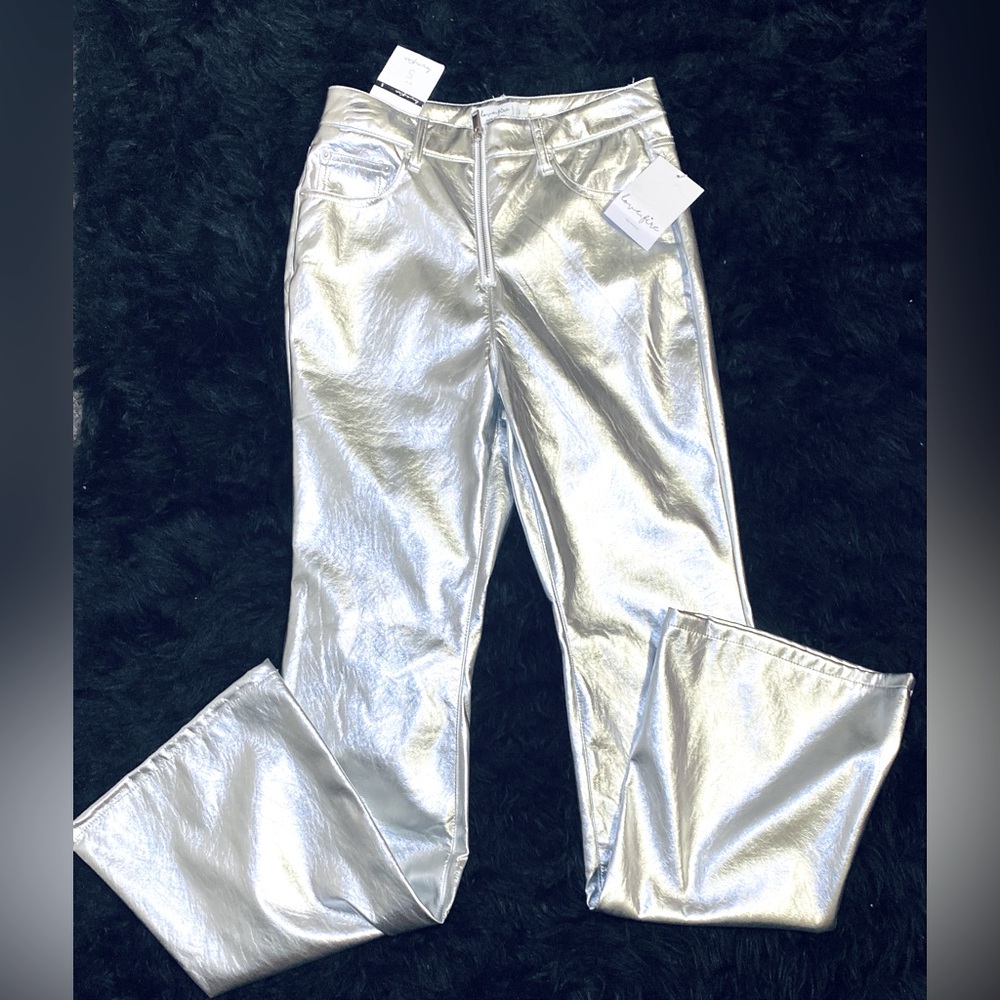 Love Fire Silver Metallic Pants,‎ 5